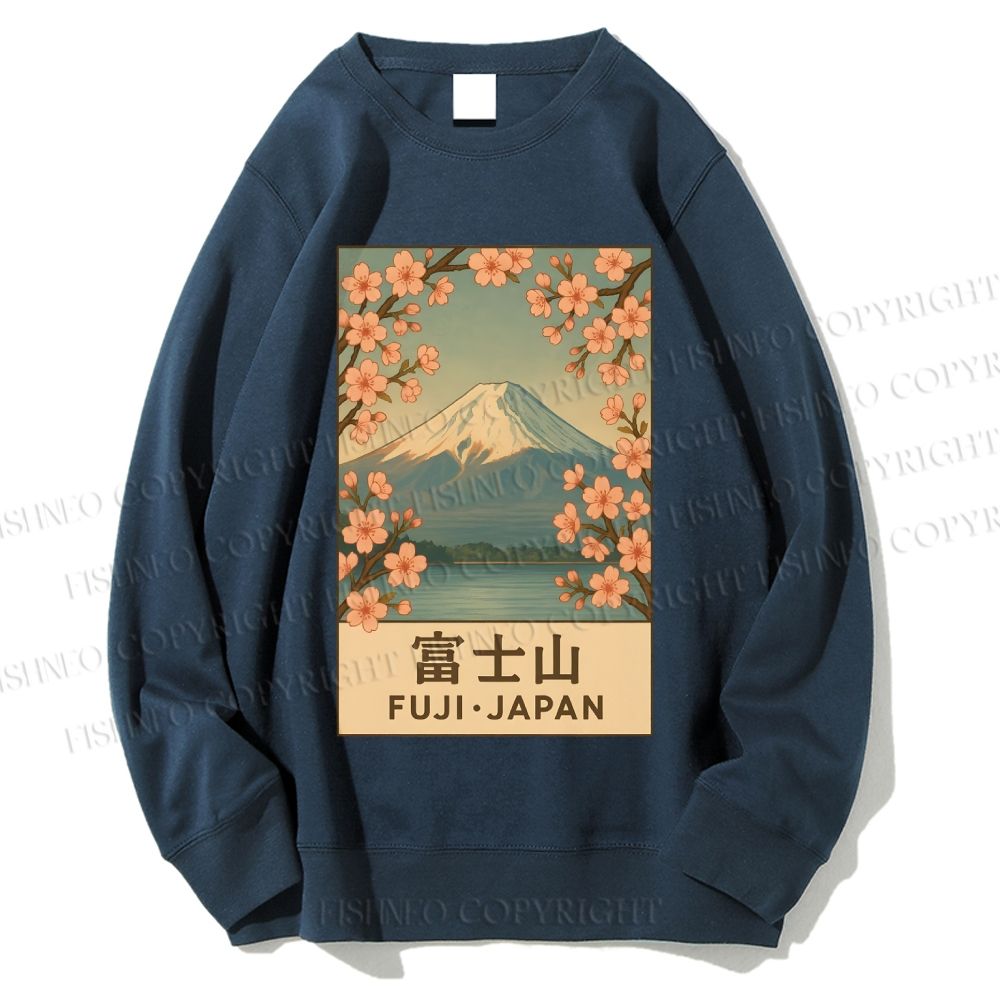 Unisex Fuji Mountain Printed Sweatshirt