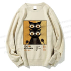 Unisex Yayoi Kusama Black Cat Printed Sweatshirt