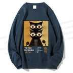 Unisex Yayoi Kusama Black Cat Printed Sweatshirt