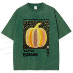 Unisex Yayoi Kusama Pumpkin Printed Washed Tee