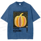 Unisex Yayoi Kusama Pumpkin Printed Washed Tee