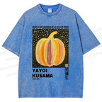 Unisex Yayoi Kusama Pumpkin Printed Washed Tee