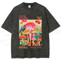 Unisex Yayoi Kusama Mushrooms Printed Washed Tee