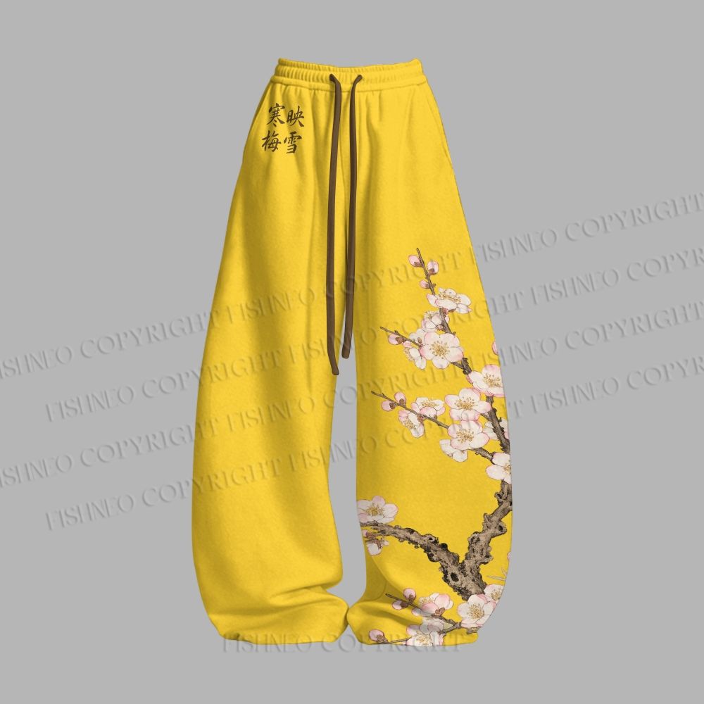 Unisex Vintage Bird in Flowers Loose Tank Top Set