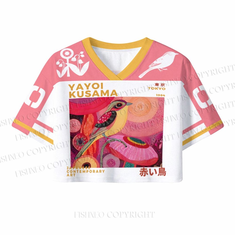 Yayoi Kusama Bird Crop Sport Jersey Shirts