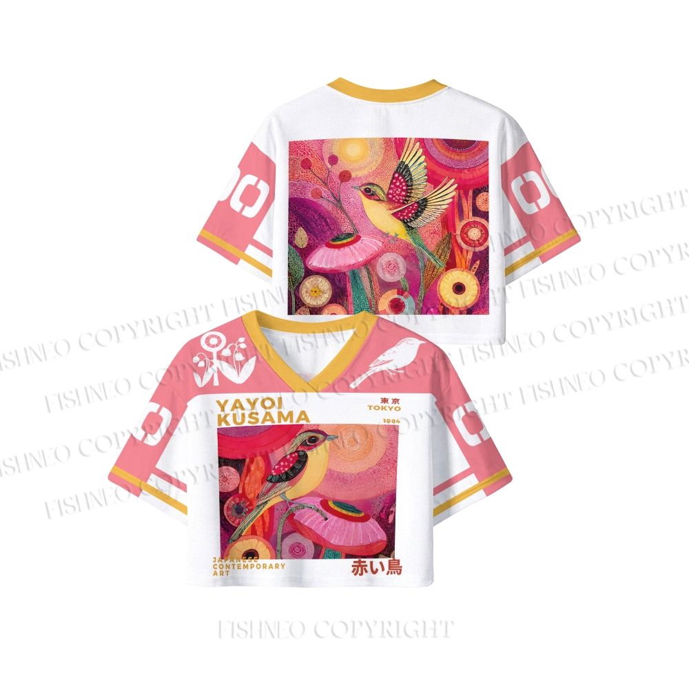 Yayoi Kusama Bird Crop Sport Jersey Shirts