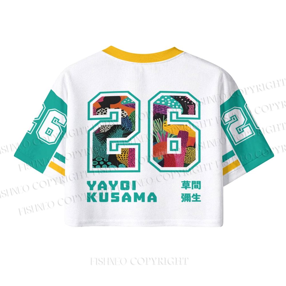 Yayoi Kusama Multicolor Mushroom Crop Sport Jersey Shirts
