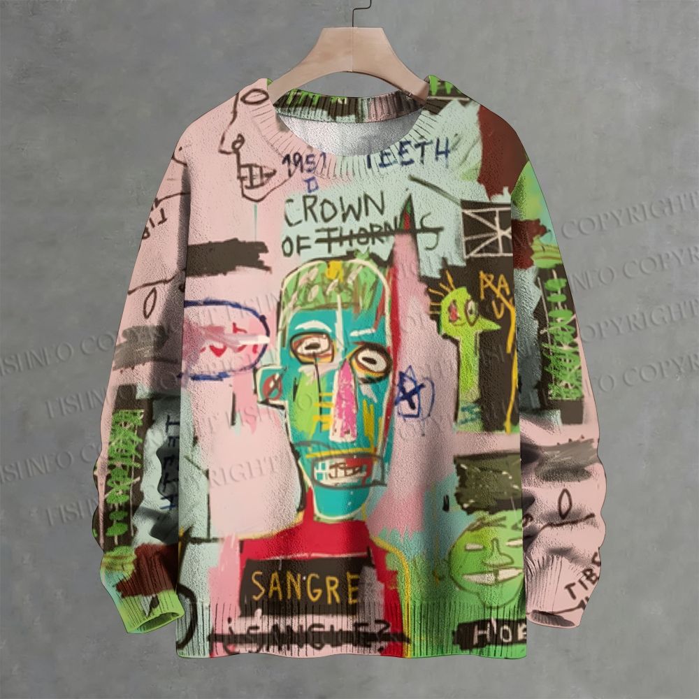 In Italian Jean-Michel Basquiat Crew Neck Sweater