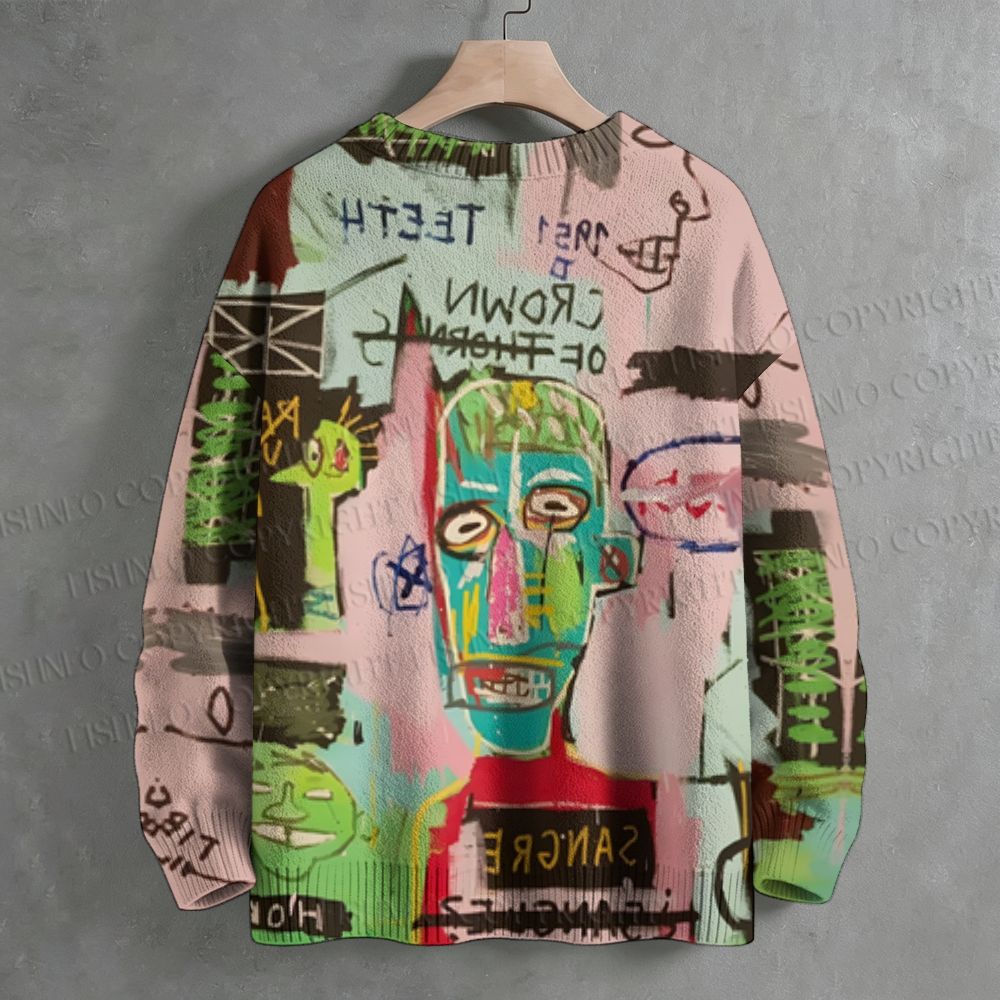 In Italian Jean-Michel Basquiat Crew Neck Sweater