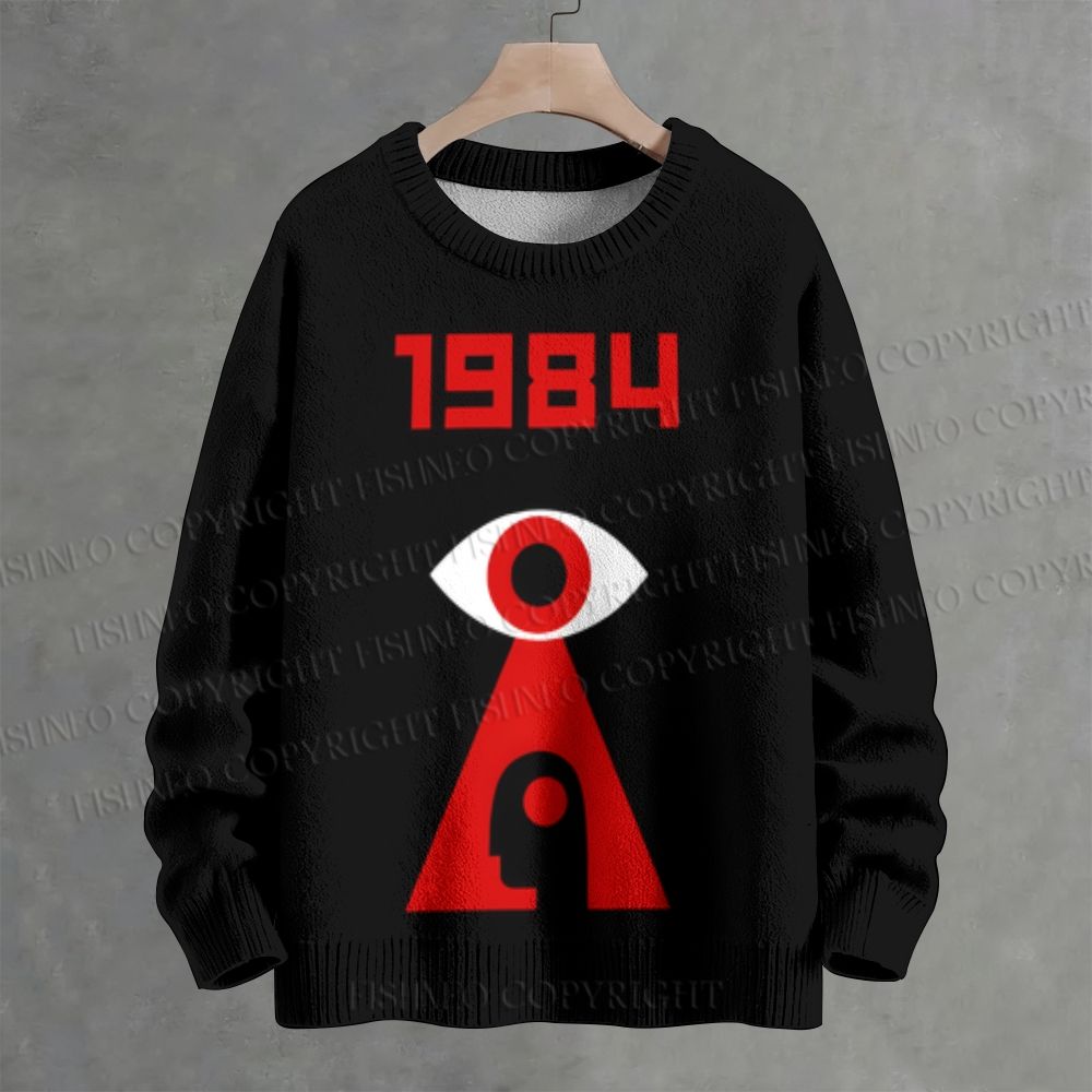 Bauhaus Geometric Eyes Crew Neck Sweater