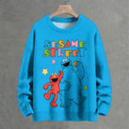 Sesame Street Elmo Cookie Monster Crew Neck Sweater