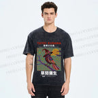 Unisex Yayoi Kusama Halloween Crow Printed Washed Tee