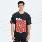 Unisex Yayoi Kusama Polka Dot Skull Printed Washed Tee