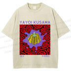 Unisex Yayoi Kusama Pumpkin Printed Washed Tee