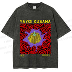 Unisex Yayoi Kusama Pumpkin Printed Washed Tee