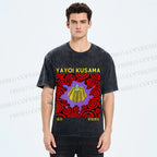 Unisex Yayoi Kusama Pumpkin Printed Washed Tee