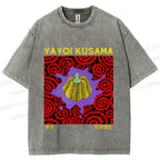 Unisex Yayoi Kusama Pumpkin Printed Washed Tee