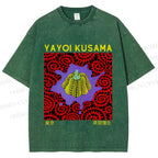 Unisex Yayoi Kusama Pumpkin Printed Washed Tee