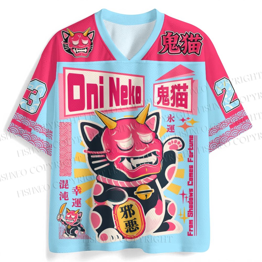 Oni Neko Printed Jersey Shirts