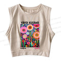 Yayoi Kusama Flower Sleeveless Crop Tops