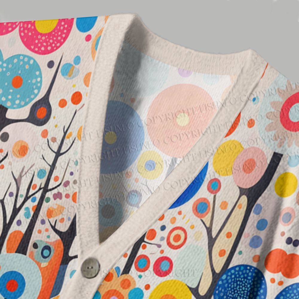 Yayoi Kusama Polka Dot Forest Ugly Cardigan Sweater
