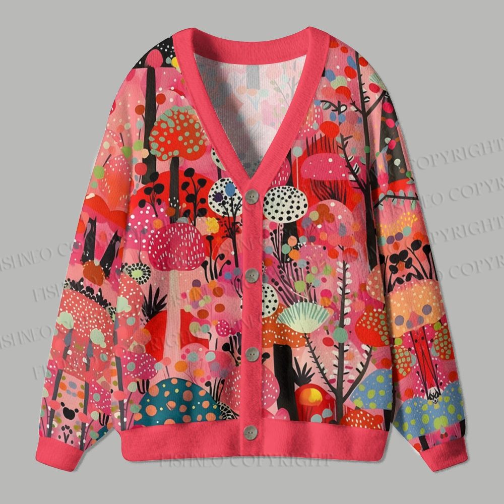 Yayoi Kusama Polka Dot Forest Ugly Cardigan Sweater