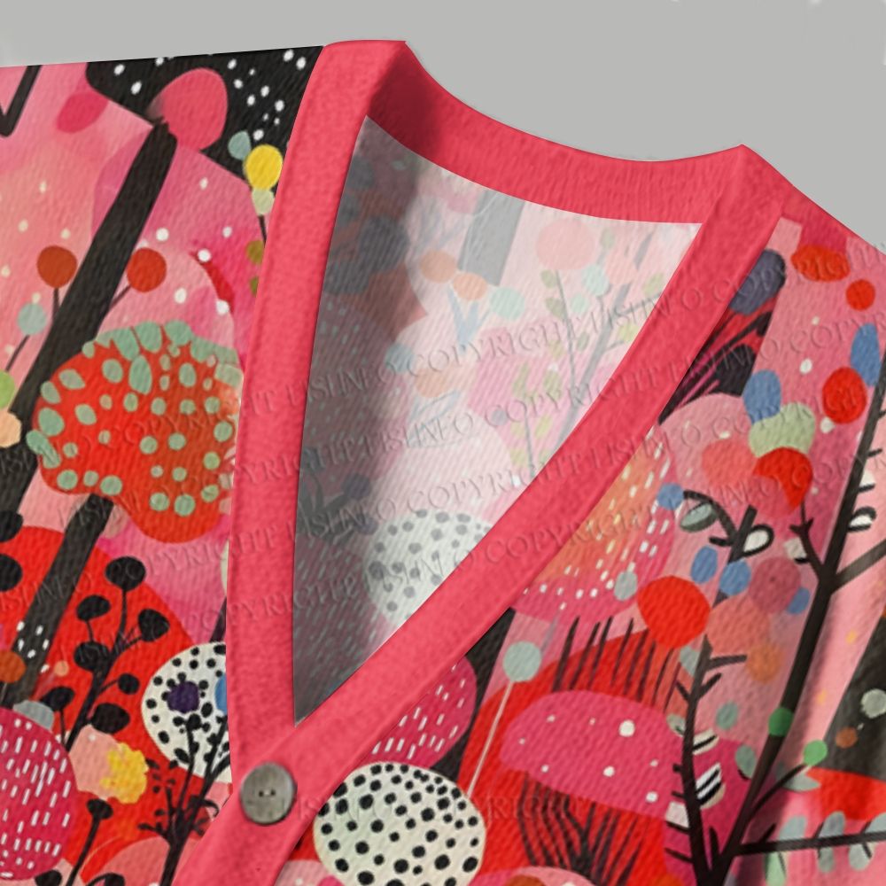Yayoi Kusama Polka Dot Forest Ugly Cardigan Sweater