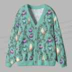 Halloween Ghost And Pumpkin Ugly Cardigan Sweater