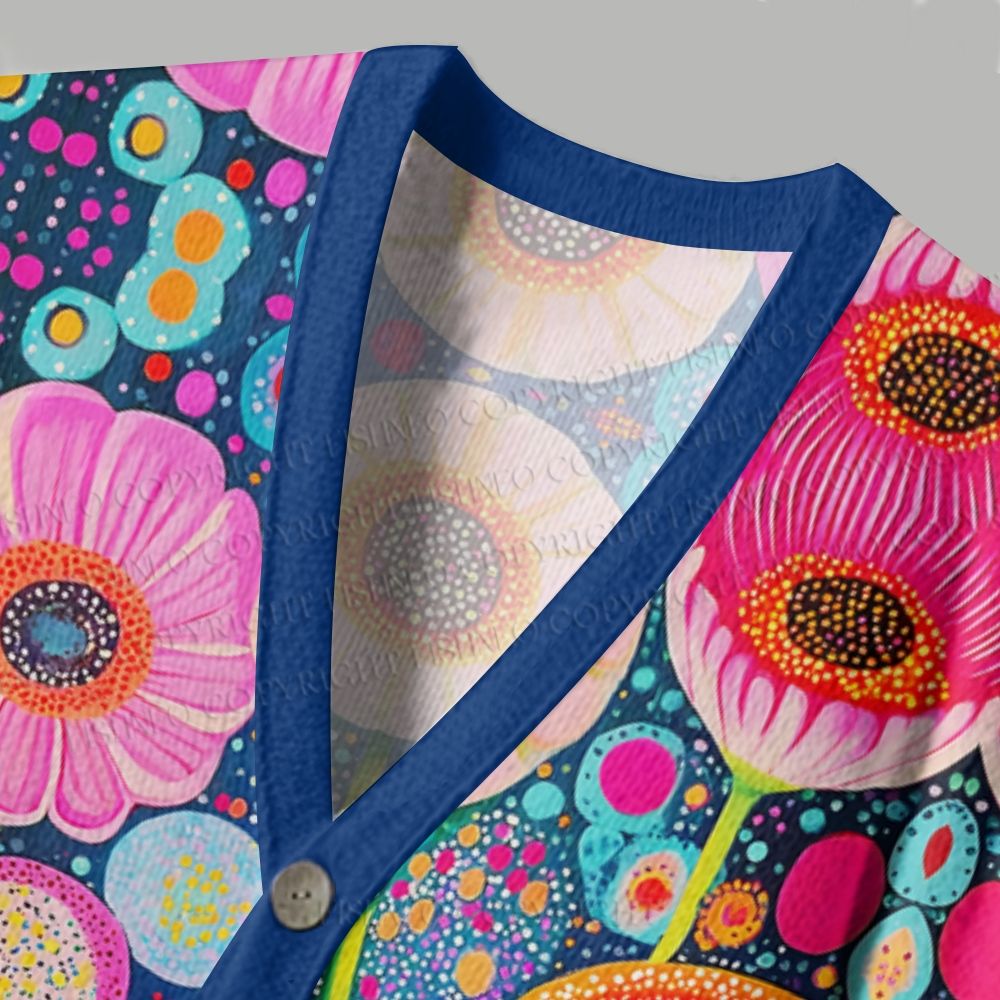 Yayoi Kusama Floral Ugly Cardigan Sweater