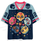 Halloween Floral Skulls Jersey Shirts