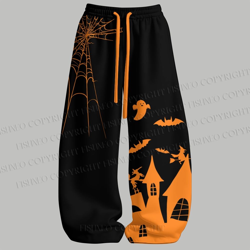 Men's Halloween Black Cat Sleeveless Tank Top & Elasticated Trousers pants Two-Piece Streetwear Set
