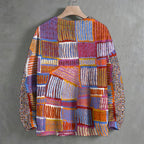 Colored Polka Dot Striped Crew Neck Sweater