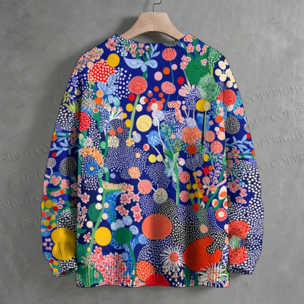 Yayoi Kusama Floral Crew Neck Sweater