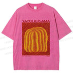 Unisex Yayoi Kusama Pumpkin Printed Washed Tee