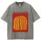 Unisex Yayoi Kusama Pumpkin Printed Washed Tee
