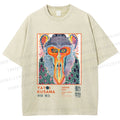 Unisex Yayoi Kusama Multicolor Monkey Printed Washed Tee
