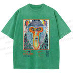 Unisex Yayoi Kusama Multicolor Monkey Printed Washed Tee