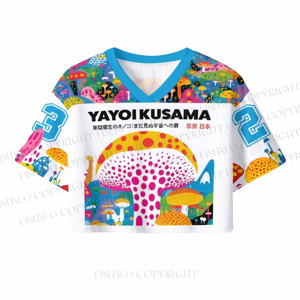 Japanese Yayoi Kusama Style Mushroom Crop Sport Jersey Shirts