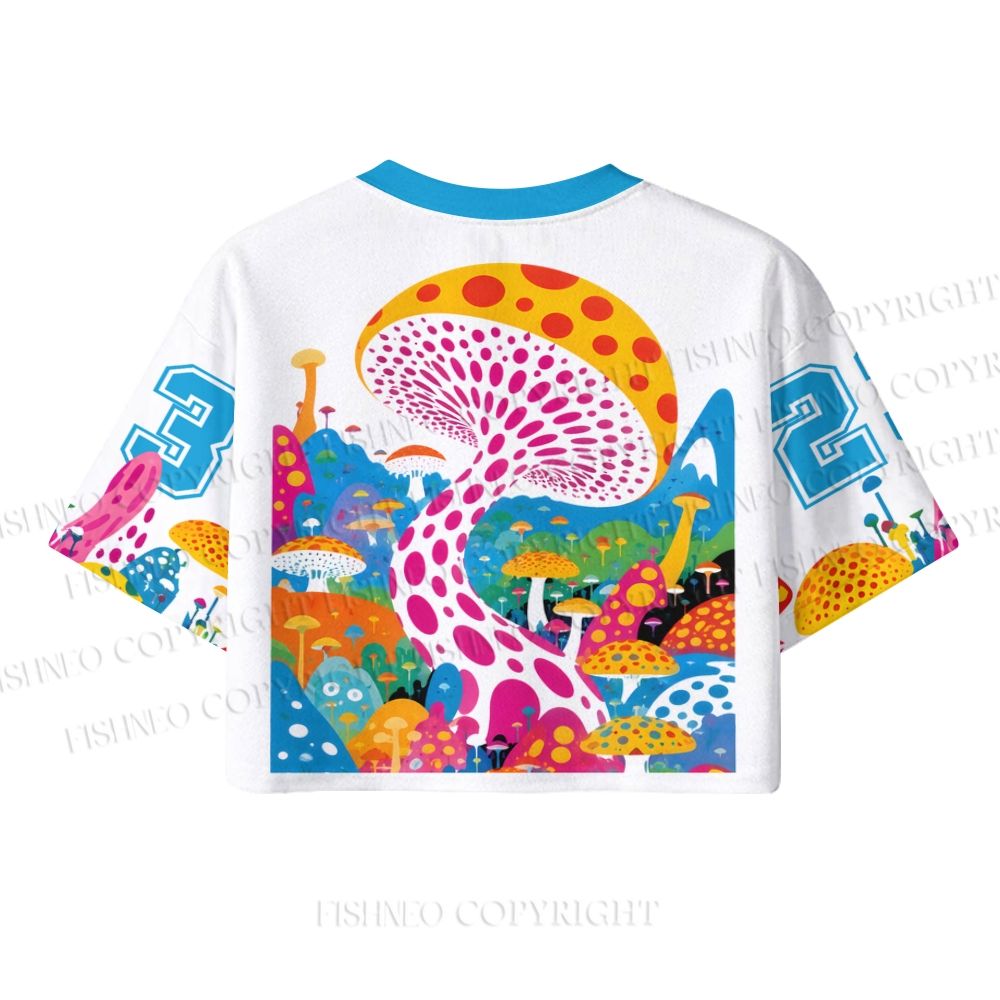 Japanese Yayoi Kusama Style Mushroom Crop Sport Jersey Shirts