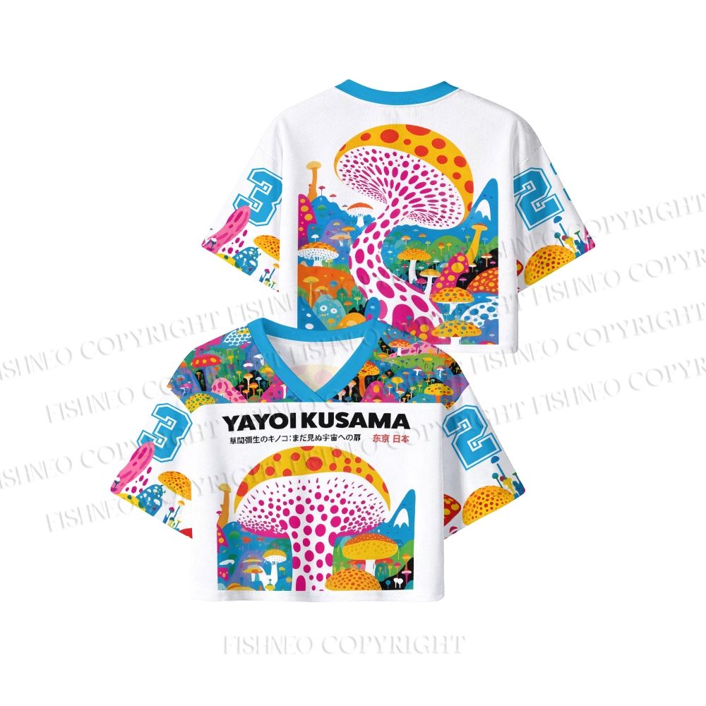 Japanese Yayoi Kusama Style Mushroom Crop Sport Jersey Shirts