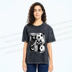 Unisex Yayoi Kusama Cat Printed Washed Tee
