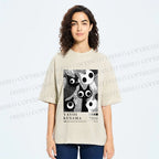 Unisex Yayoi Kusama Cat Printed Washed Tee