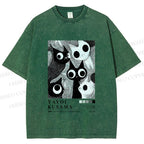 Unisex Yayoi Kusama Cat Printed Washed Tee