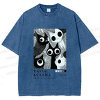 Unisex Yayoi Kusama Cat Printed Washed Tee