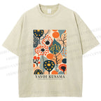 Unisex Yayoi Kusama Plants Printed Washed Tee