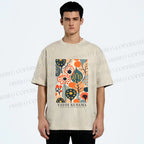 Unisex Yayoi Kusama Plants Printed Washed Tee