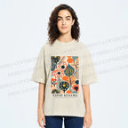 Unisex Yayoi Kusama Plants Printed Washed Tee