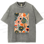 Unisex Yayoi Kusama Plants Printed Washed Tee