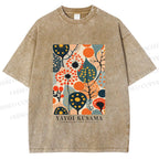 Unisex Yayoi Kusama Plants Printed Washed Tee