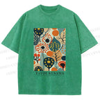 Unisex Yayoi Kusama Plants Printed Washed Tee